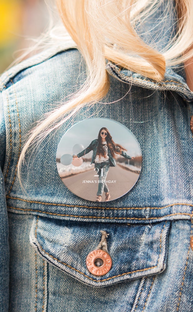 Category Slider - Custom Photo Printed Button Pins