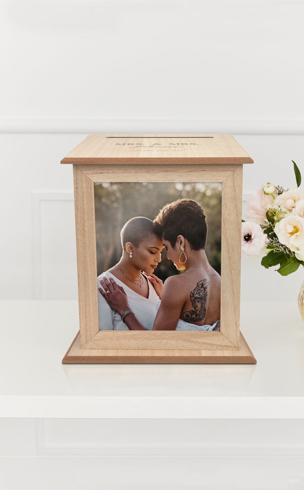 Category Slider - Rotating Engraved Wooden Card Box