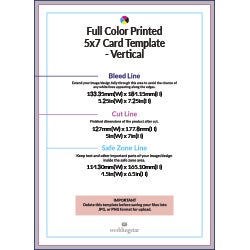 5x7 Vertical Full Color Printed Card Template